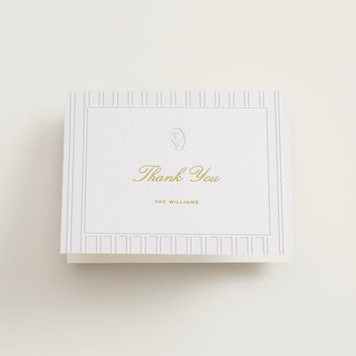 This is a chartreuse wedding thank you cards with letterpress by Ani Somi called calia printing on coventry320 in standard