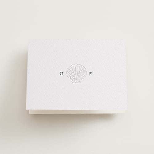 This is a fern | blind deboss wedding thank you cards with letterpress by Megan Davis called isle printing on coventry320 in standard