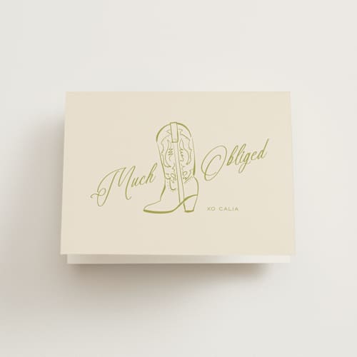 This is a island citrus wedding thank you cards with standard by Ani Somi called calia printing on strathmore in standard