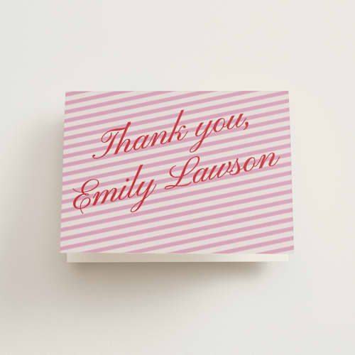 This is a peony wedding thank you cards with standard by Jennifer Elizabeth Johnson called sip and sway printing on strathmore in standard