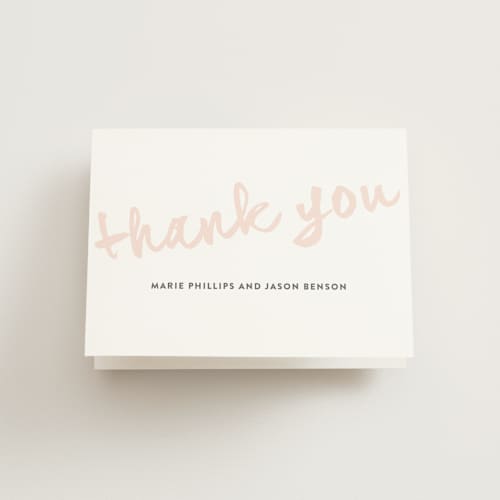 This is a cotton candy wedding thank you cards with standard by Roxy Cervantes called simply sweet printing on strathmore in standard