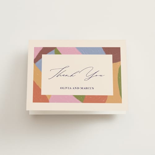 This is a pop wedding thank you cards with standard by Pati Cascino called colorful moment printing on strathmore in standard