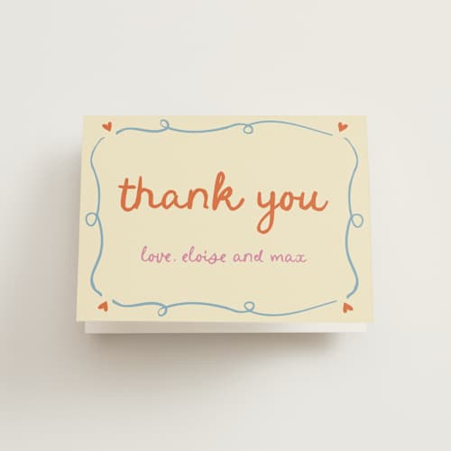 This is a verona wedding thank you cards with standard by Stephanie Heinrich Godbout called cin cin printing on strathmore in standard