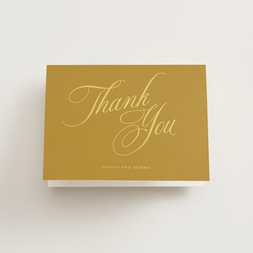 This is a island citrus wedding thank you cards with standard by Morgan Kendall called bloom printing on strathmore in standard