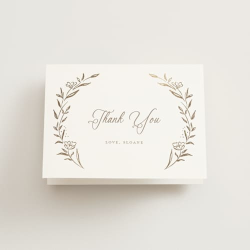 This is a ice wedding thank you cards with foil pressed by chocomocacino called manouti printing on strathmore in standard