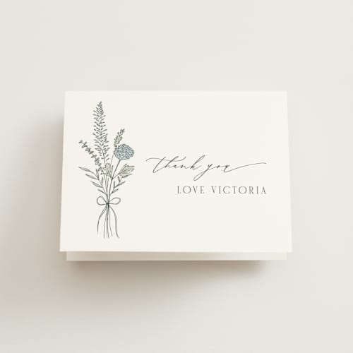 This is a garden bridal shower thank you cards with standard by Kelly Schmidt called botanical printing on strathmore in standard