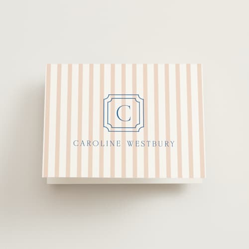 This is a coral bridal shower thank you cards with standard by Erin German called preppy printing on strathmore in standard