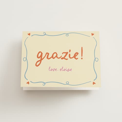 This is a verona bridal shower thank you cards with standard by Stephanie Heinrich Godbout called cin cin printing on strathmore in standard