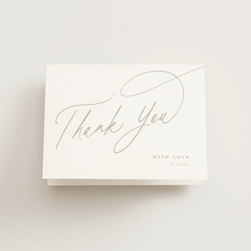 This is a coconut bridal shower thank you cards with standard by Joanna Griffin called minimal printing on strathmore in standard