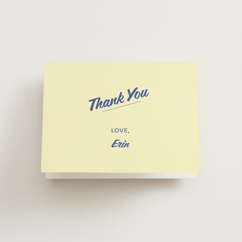 This is a butter bridal shower thank you cards with standard by Studio Suku called courthouse printing on strathmore in standard