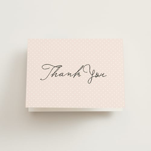 This is a blush wedding thank you cards with standard by Kim Dietrich Elam called estate printing on strathmore in standard