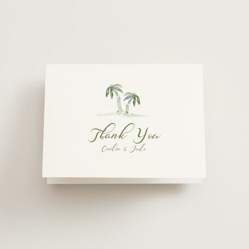 This is a celeste wedding thank you cards with standard by Pati Cascino called alento printing on strathmore in standard