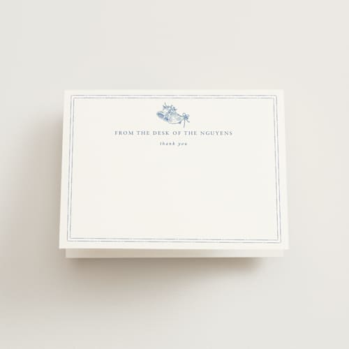 This is a blue mist wedding thank you cards with standard by Design Lotus called amalfi blue printing on strathmore in standard
