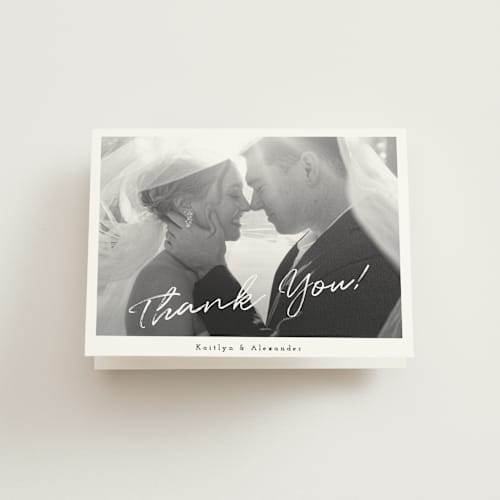 This is a cloud wedding thank you cards with standard by Adelyn T. called photograph scribble printing on strathmore in standard