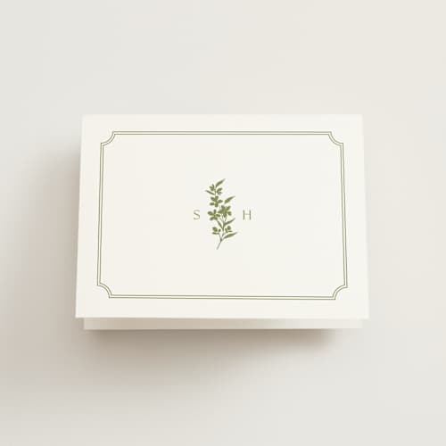 This is a pistachio wedding thank you cards with standard by Yaling Hou Suzuki called simply elegant printing on strathmore in standard