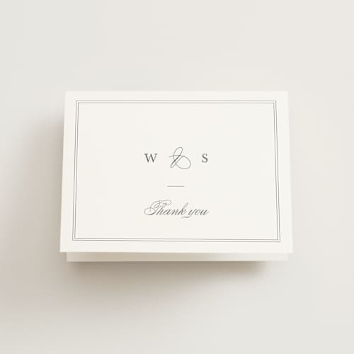 This is a ivory wedding thank you cards with standard by Amy Kross called crawford printing on strathmore in standard