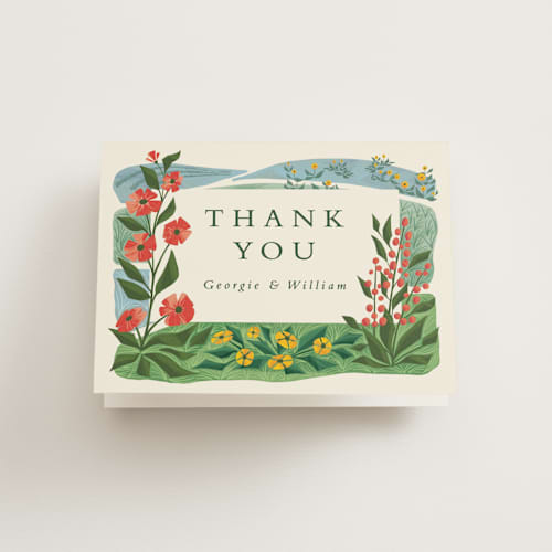 This is a barn wedding thank you cards with standard by Paper Sun Studio called farm and field printing on strathmore in standard