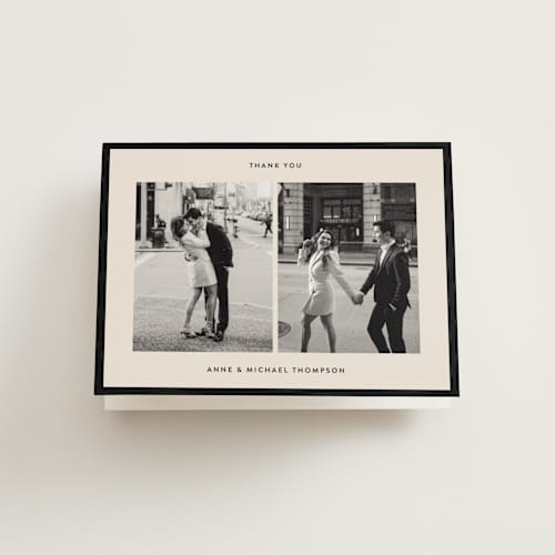 This is a tuxedo wedding thank you cards with standard by Inkblot Design called borough printing on strathmore in standard