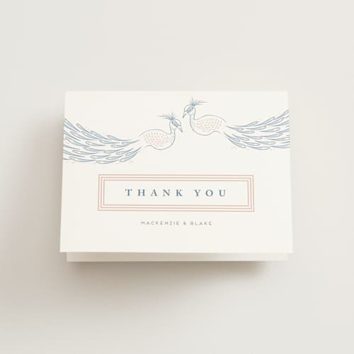 This is a cornflower wedding thank you cards with standard by chocomocacino called cicogne printing on strathmore in standard
