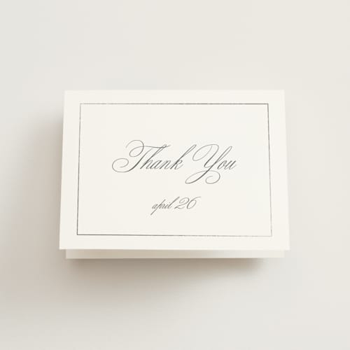 This is a sugar wedding thank you cards with foil pressed by chocomocacino called toulomotiri printing on strathmore in standard