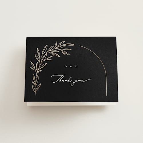This is a ink wedding thank you cards with foil pressed by Kristie Kern called bianca printing on strathmore in standard