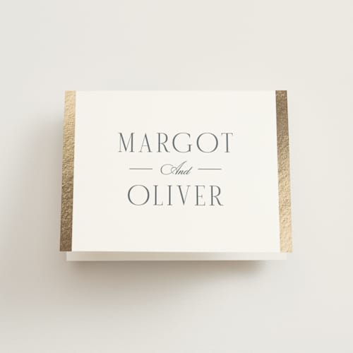 This is a quartz wedding thank you cards with foil pressed by Kristie Kern called the ritz printing on strathmore in standard