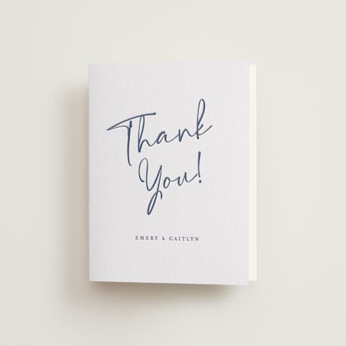 This is a blueberry wedding thank you cards with letterpress by Adelyn T. called ink scribble printing on coventry320 in standard