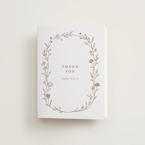 This is a cinnamon wedding thank you cards with letterpress by chocomocacino called mille-feuille printing on coventry320 in standard