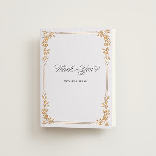 This is a maraschino | soft black wedding thank you cards with letterpress by Kate Ahn called lake como printing on coventry320 in standard