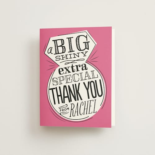 This is a carnation wedding thank you cards with standard by Jessie Steury called ringing & writing printing on strathmore in standard