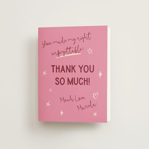 This is a peony wedding thank you cards with standard by Pati Cascino called disco printing on strathmore in standard