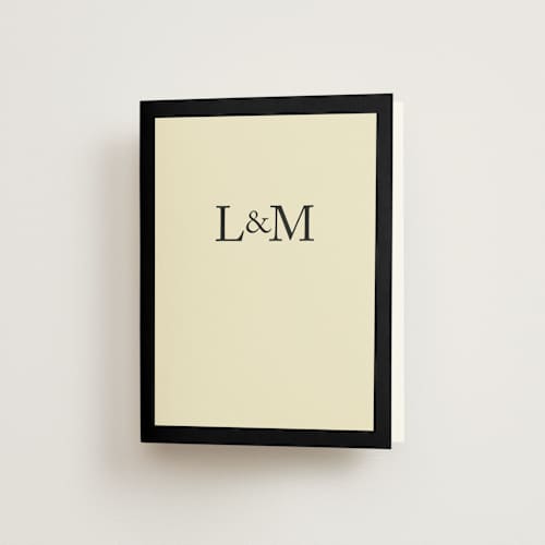 This is a midnight wedding thank you cards with standard by mo kelley called classic initials printing on strathmore in standard