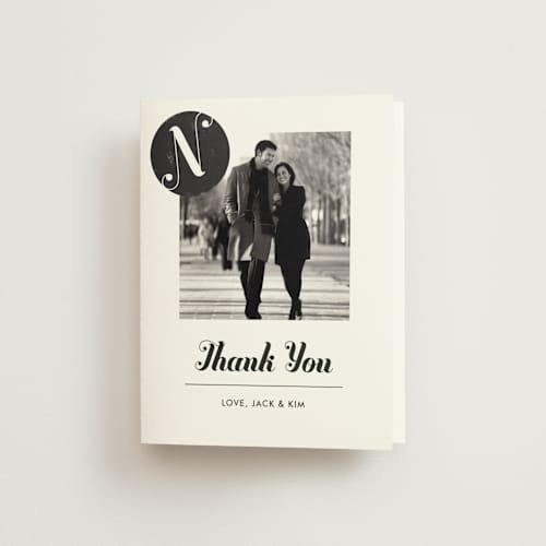 This is a midnight wedding thank you cards with standard by Alethea and Ruth called formal stamp printing on strathmore in standard
