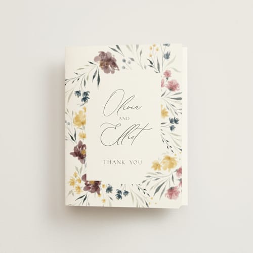 This is a mimosa wedding thank you cards with standard by Nicoletta Savod called romance printing on strathmore in standard