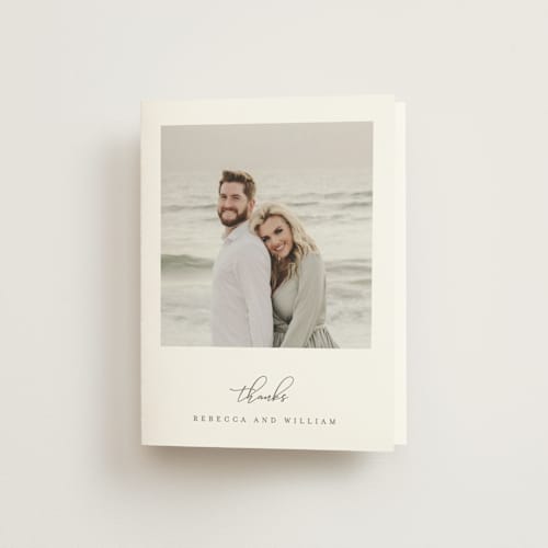 This is a cloud wedding thank you cards with standard by Mansi Verma called sausalito printing on strathmore in standard