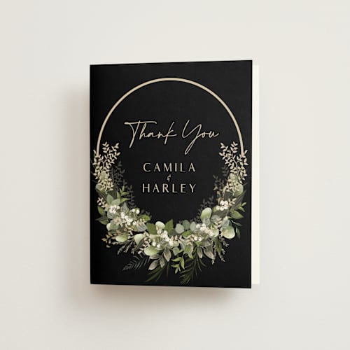 This is a forest wedding thank you cards with standard by Susan Moyal called eternity printing on strathmore in standard