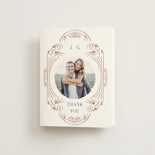 This is a pearl wedding thank you cards with standard by Summer Winkelman called glam printing on strathmore in standard