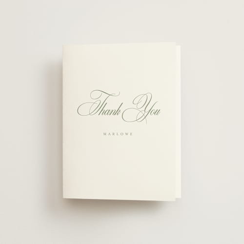 This is a garden bridal shower thank you cards with standard by Kelly Schmidt called chic script printing on strathmore in standard