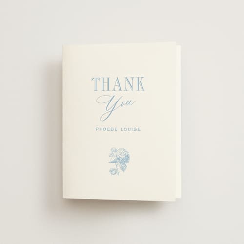 This is a sky bridal shower thank you cards with standard by Megan Davis called cheseapeake printing on strathmore in standard