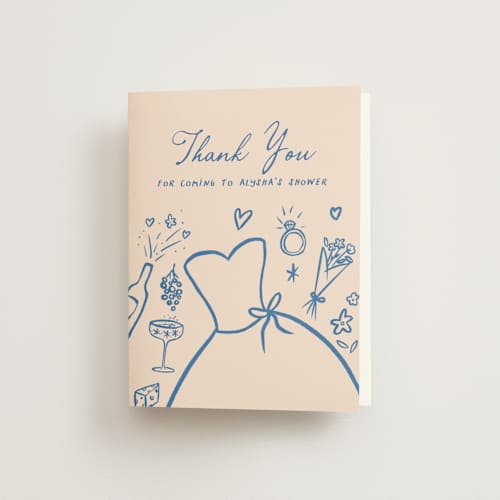 This is a royal bridal shower thank you cards with standard by chocomocacino called chomchom printing on strathmore in standard