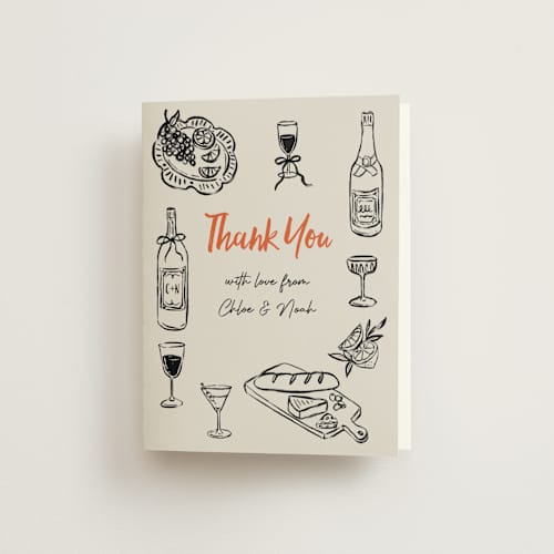 This is a sunset bridal shower thank you cards with standard by Elly called gathering printing on strathmore in standard