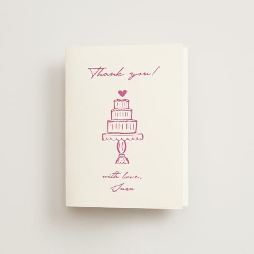 This is a azalea bridal shower thank you cards with standard by Tina Faselli called le cake printing on strathmore in standard