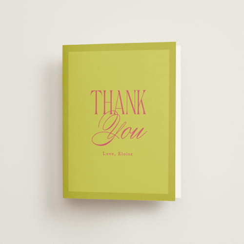 This is a flamingo bridal shower thank you cards with standard by Morgan Kendall called maximalist poppies printing on strathmore in standard