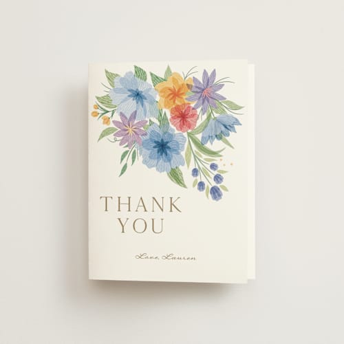 This is a chamomile bridal shower thank you cards with standard by Paper Sun Studio called tea party printing on strathmore in standard