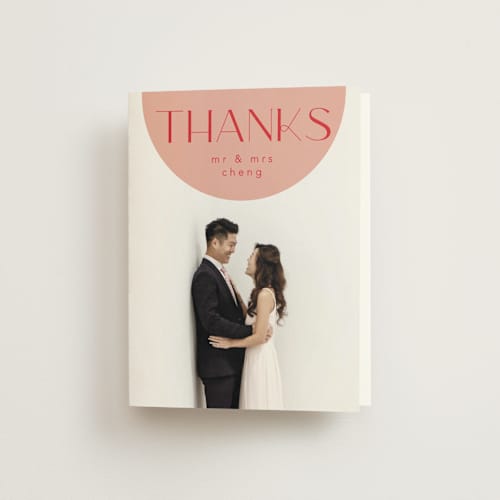 This is a blossom wedding thank you cards with standard by Hudson meet Rose called unity printing on strathmore in standard
