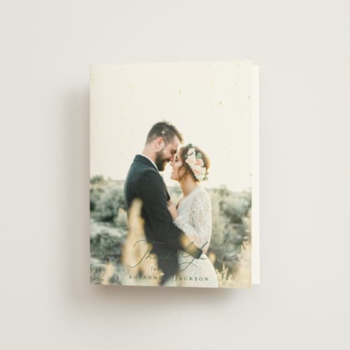 This is a mystic wedding thank you cards with standard by Phrosné Barwood called new orleans from disney's princess and the frog printing on strathmore in standard
