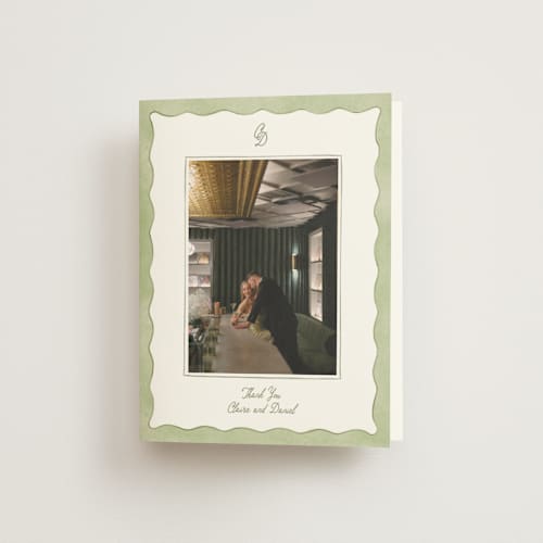 This is a garden wedding thank you cards with standard by Creo Study called folk garden printing on strathmore in standard