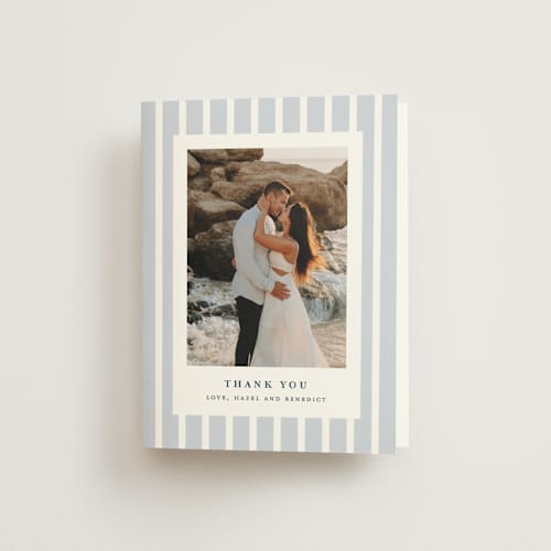 This is a powder blue wedding thank you cards with standard by chocomocacino called melihrolo printing on strathmore in standard