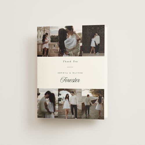 This is a tuxedo wedding thank you cards with standard by Leah Bisch called beautiful day printing on strathmore in standard