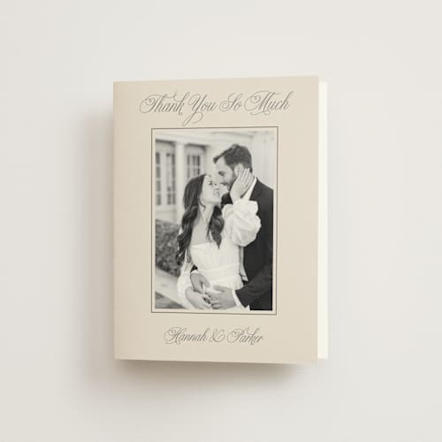 This is a ivory wedding thank you cards with standard by Petra Kern called let's say i do printing on strathmore in standard